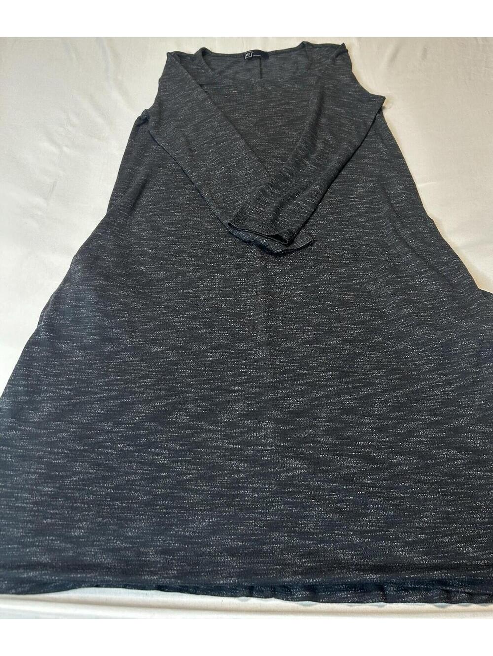 NWT GAP S Gray Heather Wrap V-Neck Tunic Dress Long Sleeve Knit Casual